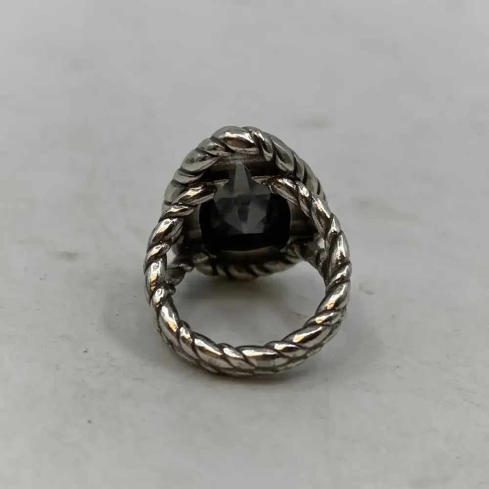 Brighton Silver Gray Teardrop Large Crystal Ring | OS Regular